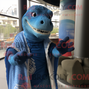 Blue Komodo Dragon mascot...