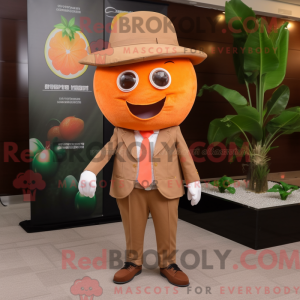Brun grapefrugt maskot...
