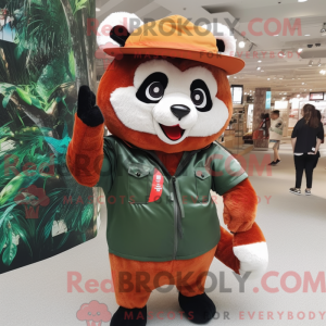 Olive Red Panda mascot...