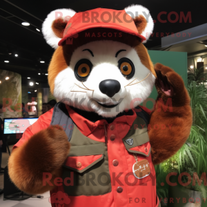 Olive Red Panda mascot...