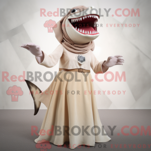 Beige Megalodon maskot...