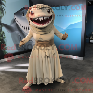 Beige Megalodon mascot...