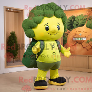 Gul Broccoli maskot kostume...