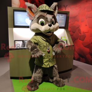 Olive Wolf-maskotdraktfigur...