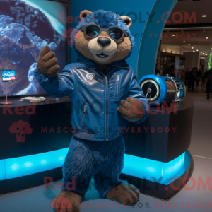 Blue Beaver mascot costume...