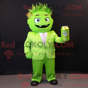 Lime Green Soda Can mascot...