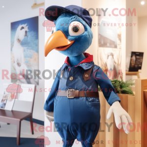 Blå Fasan maskot kostume...