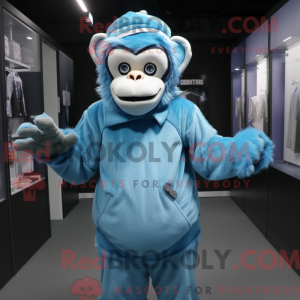 Sky Blue Chimpanzee mascot...