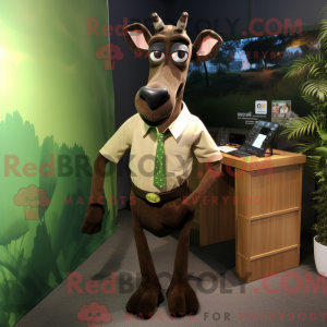 Olive Okapi mascot costume...