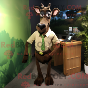 Oliven Okapi maskot kostume...