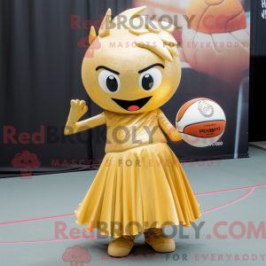 Gullbasketballballmaskotdra...