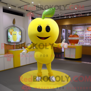 Yellow Apple mascot costume...