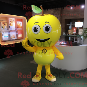 Yellow Apple mascot costume...