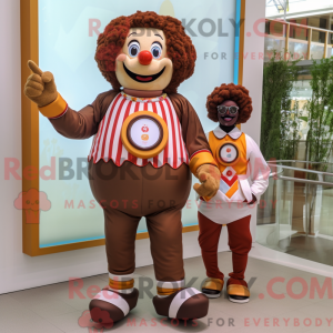 Brown Clown mascot costume...