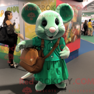 Green Mouse mascot costume...