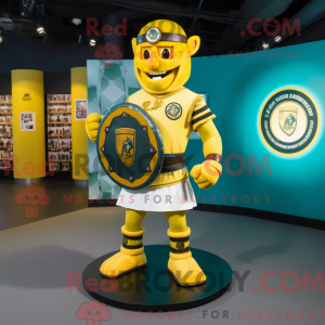 Yellow Celtic Shield mascot...