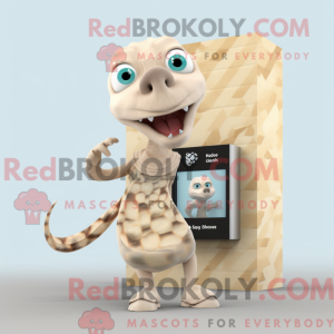 Beige Hydra mascot costume...