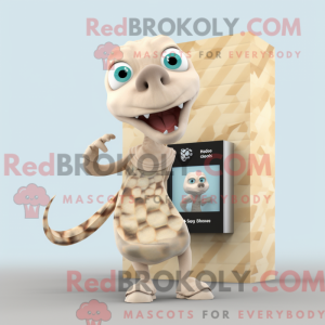 Beige Hydra maskot kostume...