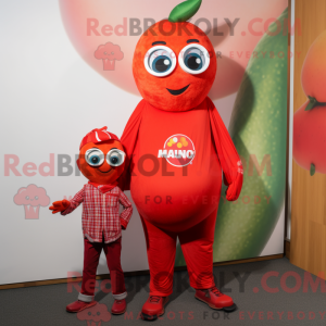 Red Mango mascot costume...