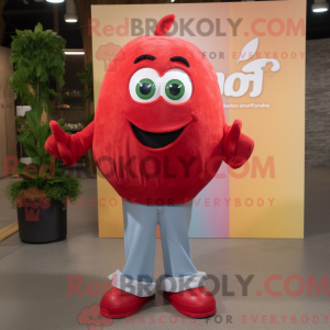 Red Mango mascot costume...