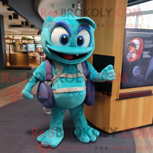 Teal But mascot costume...