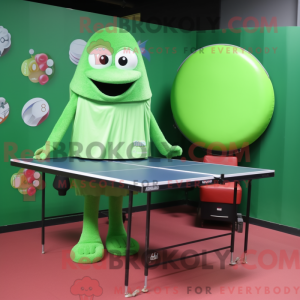 Grønt bordtennisbord maskot...