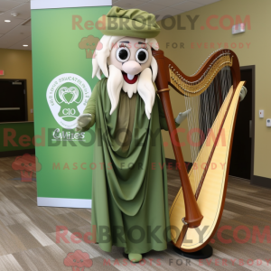 Olive Celtic Harp mascot...