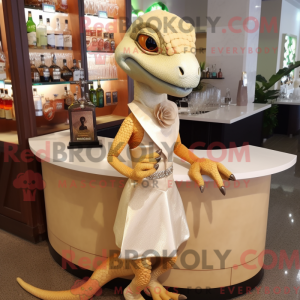 Tan Lizard maskot kostume...