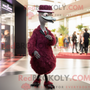 Maroon Ostrich mascot...