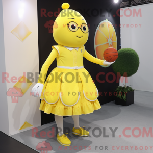 Yellow Lemon mascot costume...