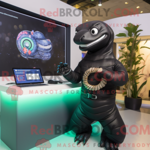 Sort Titanoboa maskot...