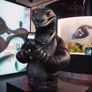 Sort Titanoboa maskot...