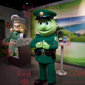Green Police Officer mascot...