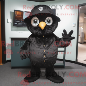 Zwarte uil mascottekostuum...