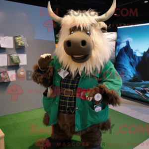 Green Yak mascot costume...