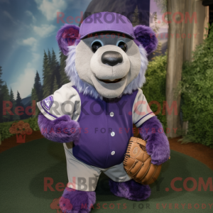 Purple Sloth Bear mascot...