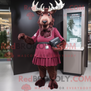 Maroon Irish Elk mascot...