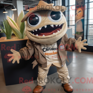 Tan Ceviche mascot costume...