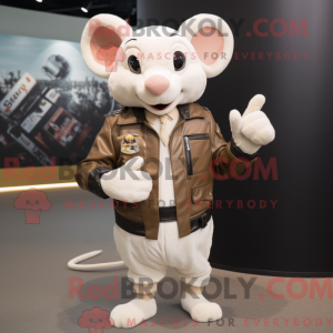 Cream Rat maskotdraktfigur...