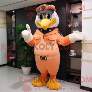 Peach Hawk mascot costume...