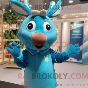 Teal Reindeer mascot...