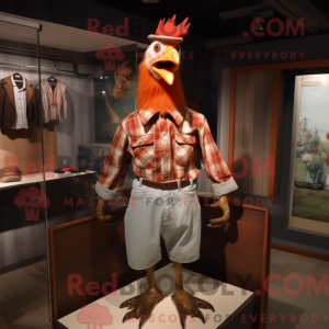 Rust Rooster maskot kostume...