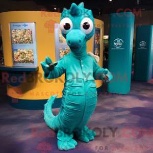 Teal Seahorse mascot...