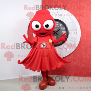 Red Squid maskot kostume...