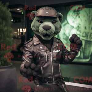 Olive Panther Maskottchen...