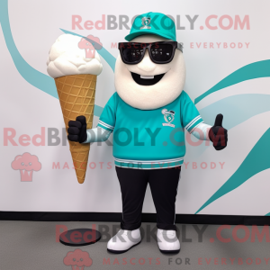 Teal Ice Cream Cone mascot...