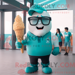 Teal Ice Cream Cone...