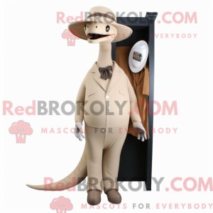 Beige Brachiosaurus maskot...
