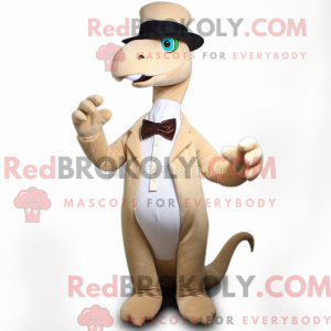 Beige Brachiosaurus mascot...