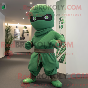 Grøn Ninja maskot kostume...